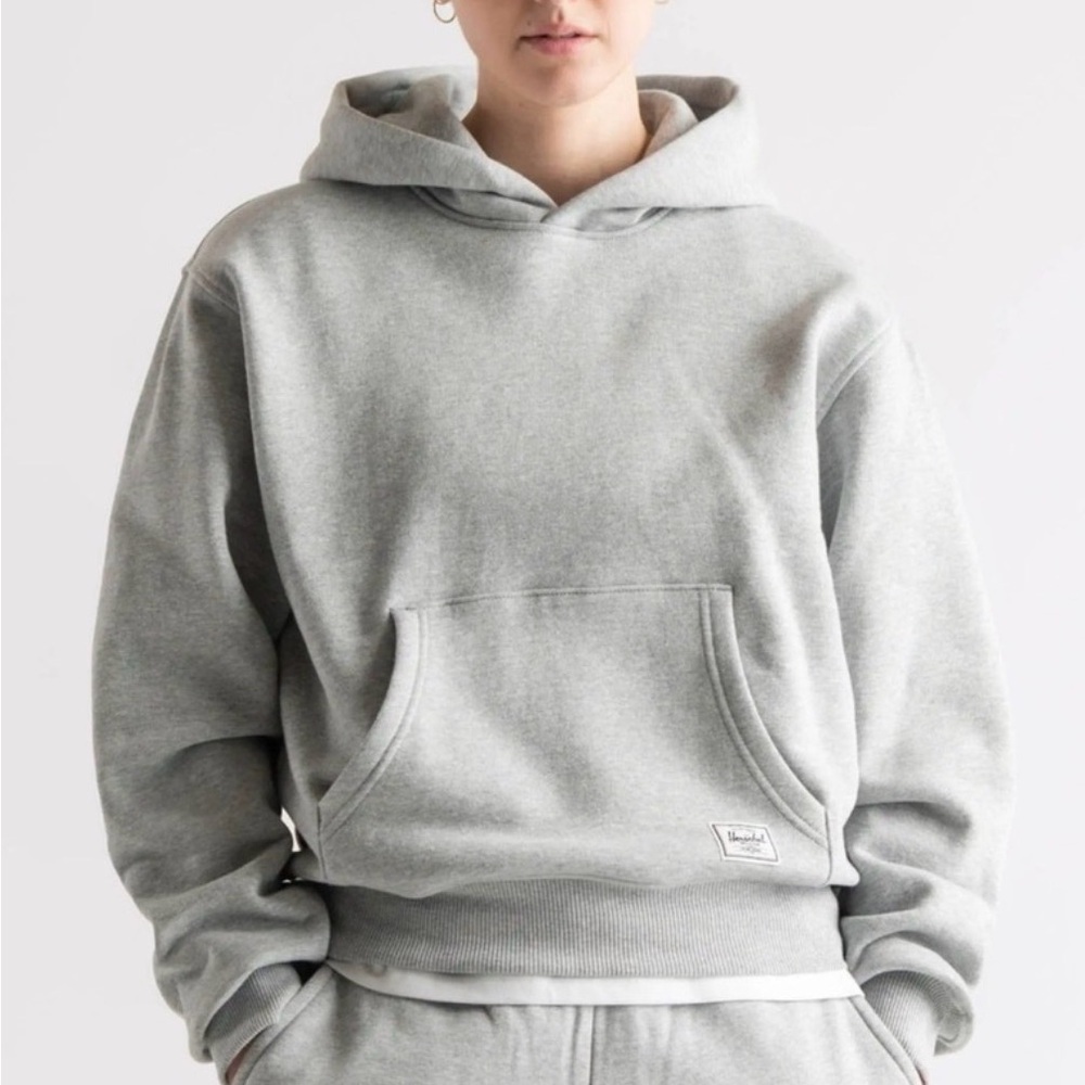 Herschel Supply Co Grey Hoodie Large Classic Pullover Unisex - Picture 3 of 12